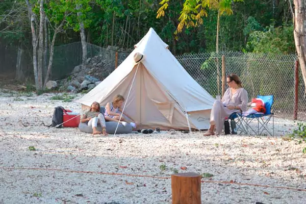 Family camping in Tulum and Coba