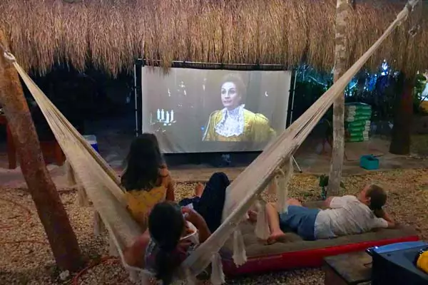 home movie theater in tulum jungle for family