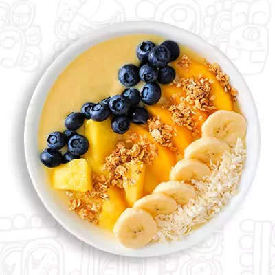 Bowl of yogurt with fruits