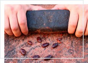 grinding cacao